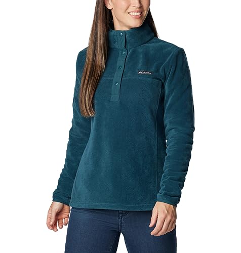 Image of Columbia Womens Benton Springs Half Snap II Pull Over Fleece Jacket, Dark Stone /Canoe /Vintage Blue, 3X