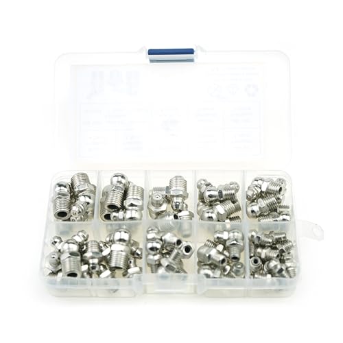 DIIOOMIEEU Pack of 60 Lubrication Nipples Assortment Set Cones Lubricating Nipples for Lubrication Presses Grease Nipple Tapers