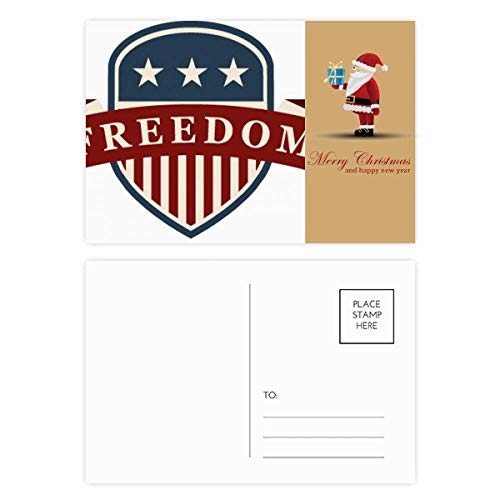 Cartes postales bouclier Amérique et Père Noël pour décorer vos cadeaux et écrire à vos proches