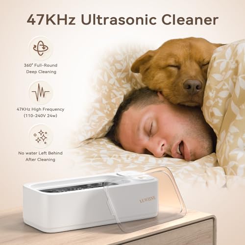 LUWIINE máquina ultrassônica de limpeza de anéis, limpador de joias com tanque de aço inoxidável de