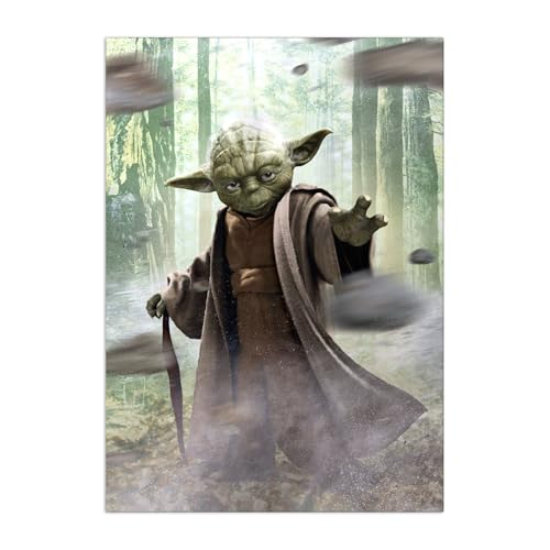 Displate Officiel Star Wars Poster Métallique Fixation Magnétique Licence Officielle Image Affiche de Haute Qualité Yoda 32x45cm