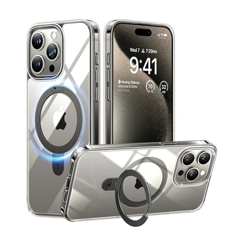 TORRAS Magnetic Kickstand for iPhone 13/ iPhone 14 Case [Compatible with MagSafe][Sturdy & Versatile Stand] Military-Grade Shockproof Translucent Slim Protective Anti-Fingerprint Anti-Scratc