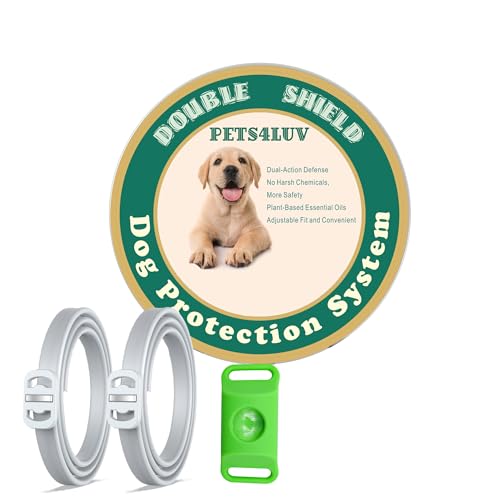 Collare Antiparassitario per Cani 2 in 1 – Antipulci e Antizecche con Clip Repellente per Zanzare, Regolabile, Impermeabile, Protezione a Lunga Durata