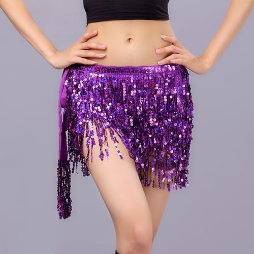 Jupe sequin scintillante effet miroir avec franges dynamiques