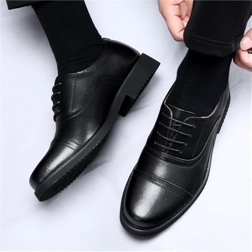 Mens Spring Leather Dress Shoes Business Security Work Oxford Shoes Breathable Casual Black Lace up3