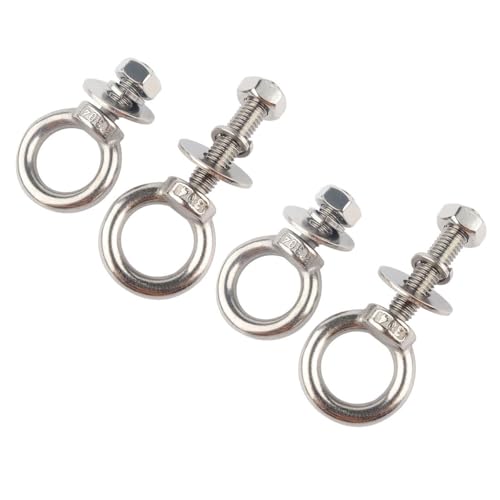 KOSJETHAS 1/4" x 1" Stainless Steel Eye Bolts with Nut Washer, M6X25mm Eyebolts for Swing Chair, Hammock At Garden and Balcony Hanging String Lights