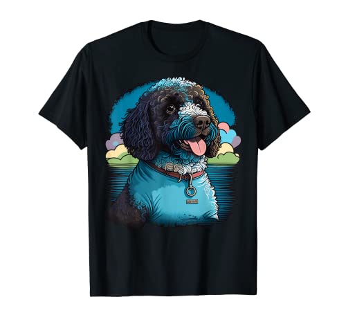 Lindo perro de agua portugués en agua portuguesa amante de los perros Camiseta
