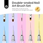 Beetles Nail Art Brushes Set 7 Pcs Double-ended Nail Art Brushes Kit Gel Polish Design Pen Liner Brush Petal Painting Brush Oval Brush Flat Brush Gradient Brush Dotting Pen Gifts for Women - Image 2