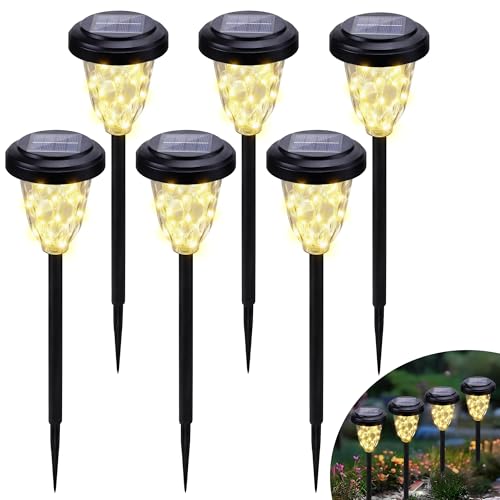 Moxled 1 Stück Solarlampen für Außen, Warmweiß Solarleuchten Gartendeko, IP65 Wasserdicht Solar Gartenleuchten für außen Garten, Balkon, Terrasse, Rasen, Wege, Hof