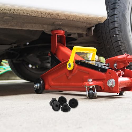 Image of BOXOB 6pcs Rubber Jack Oil Plug, 0.33in Flat Head Waterproof Black Rubber Hydraulic Horizontal Floor Bottle Jack Oil Filler Plug Replacement Accessories