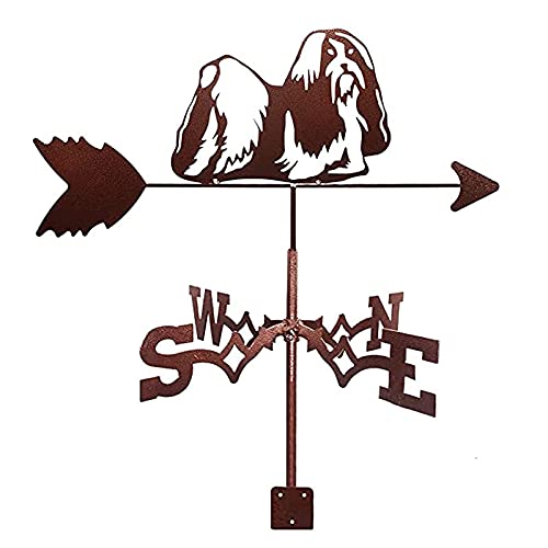 Girouette en métal sculpté silhouette de chien finition rétro