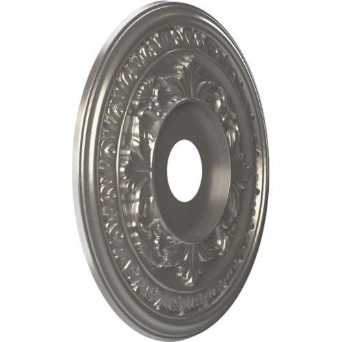 Image of Ekena Millwork 19 inchOD x 3 1 /2 inchID x 1 inchP Baltimore Thermoformed PVC Ceiling Medallion (Fits Canopies up to 7 3 /4 inch), Aged Dark Steel