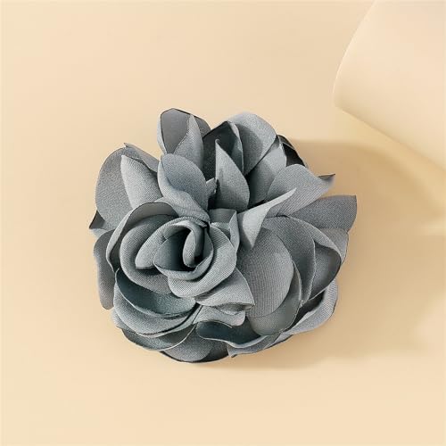 Image of Handmade Satin Fabric Rose Flower Extra Large Big Brooches Lapel Pins for Women Elegant Vintage Big Camellia Flower Brooch Pin for Women Girls Wedding Part Dance Dress Suit Clothes Accessories Jewelry Gifts