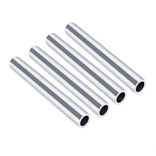 4Pcs 6061 Aluminum Tubing, 1/2” OD Seamless Aluminum Round Tube, 0.08” Wall Thickness x 10” Length Metal Straight Pipe for DIY Projects, Bushings, Industry, Decoration, Crafts Model