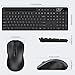 Wireless Keyboard and Mouse Combo, MARVO 2.4G Ergonomic Wireless Computer Keyboard with Phone Tablet Holder, Silent Mouse with 6 Button, Compatible with MacBook, Windows (Black)