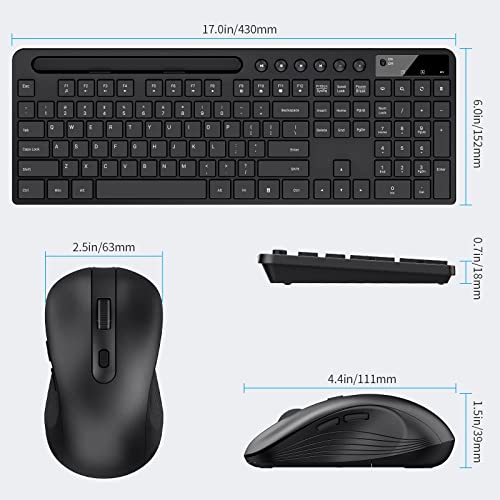 Wireless Keyboard and Mouse Combo, MARVO 2.4G Ergonomic Wireless Computer Keyboard with Phone Tablet Holder, Silent Mouse with 6 Button, Compatible with MacBook, Windows (Black) by MARVO - Image 4