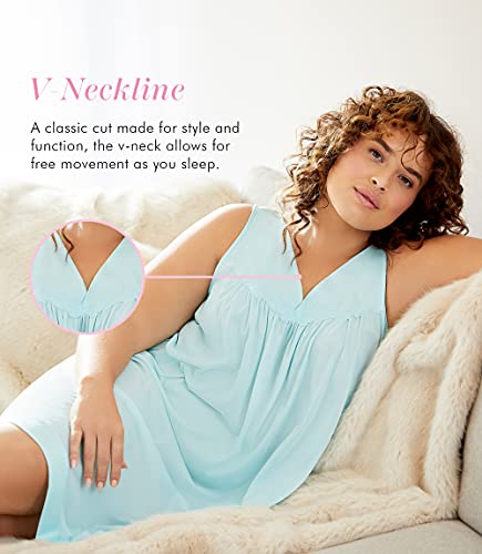 Exquisite Form Women's Coloratura Sleeveless Short Gown, Azure Mist, Large #TOP1