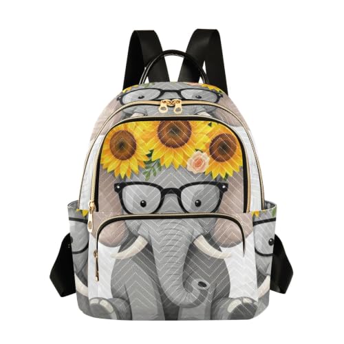 Sac à dos en polyester Wudan éléphants mignons léger et robuste