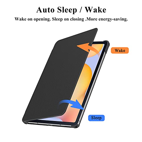 Soke Galaxy Tab S6 Lite 10.4 Case 2022/2020, Premium Shock Proof Stand Folio Case, Multi- Viewing Angles, Hard Pc Back Cover For Samsung Tab S6 Lite 10.4 Inch Tablet [Sm-P610/P613/P615/P619], Black #TOP5