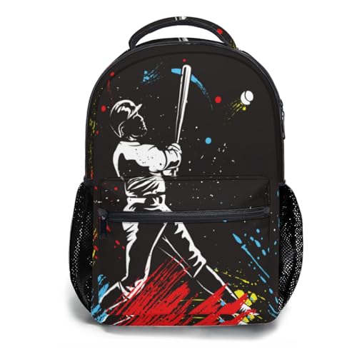 Giwawa Baseball Kids Backpacks, Sports Print School Bags Daypacks for Boys Girls Women Men Students Travel Laptop, Adjustable Shoulder Strap & Multiple Pockets Bookbag