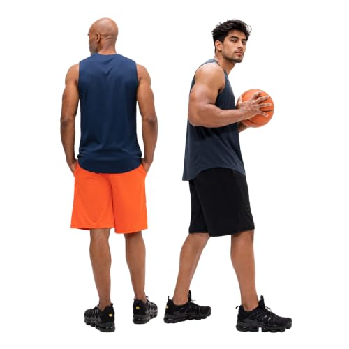 Image of DEVOPS Men's 2-Pack Loose-Fit 10 inch Workout Gym Shorts with Pockets