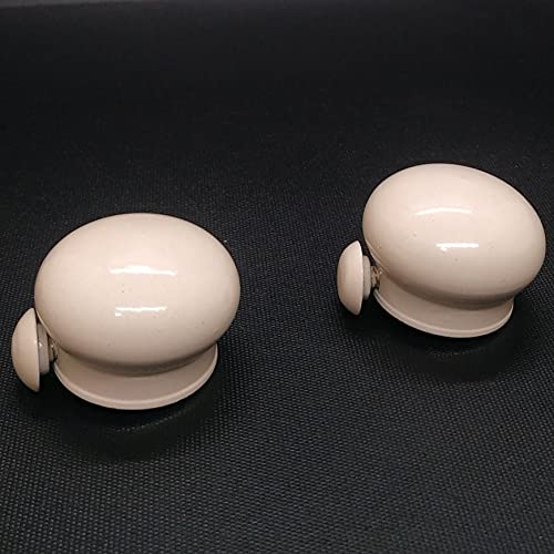 Image of FAPBADRI Simple Curtain End Caps /Finials for a 1 inch Pipe /Rod, Colour - Ivory, 4 Pieces