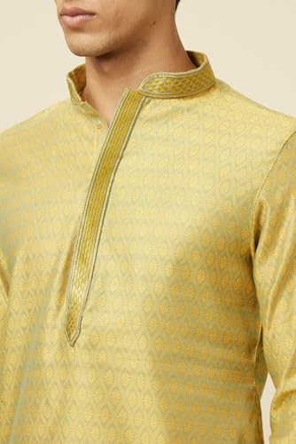 Image of Manyavar Men's Art Silk Self-Design Festive Kurta Churidar Set (2pcs)
