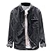 Generic casseroles à manches longues chemises Corduroy Autumn Fashion Blouse décontractée pour homme chemise d'affaires homme, gris, XXL