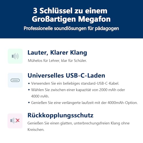 Norwii Sprachverstärker, PA-Endstufen, Tragbares Mini-Kabelmikrofon-Headset für Lehrer im Klassenzimmer und bei Vorlesungen im Freien, Unterricht, Reiseleiter, USB-C-aufladbar