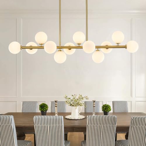 Wystco 50" Sputnik Globe Chandelier, 12-Light Brass Gold