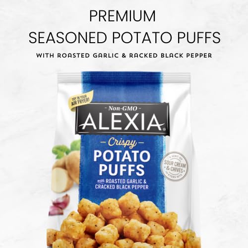Alexia Crispy Seasoned Potato Puffs Roasted Garlic and Cracked Black Pepper 19 oz Frozen — view 4