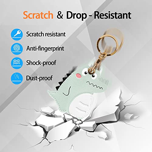 Image of Leather Keychain Case Holder Compatible with Apple AirTag, GPS Airtag Keychain Finder Tracker with Key Ring, Anti-Scratch Protective Air Tag Cover | Leather