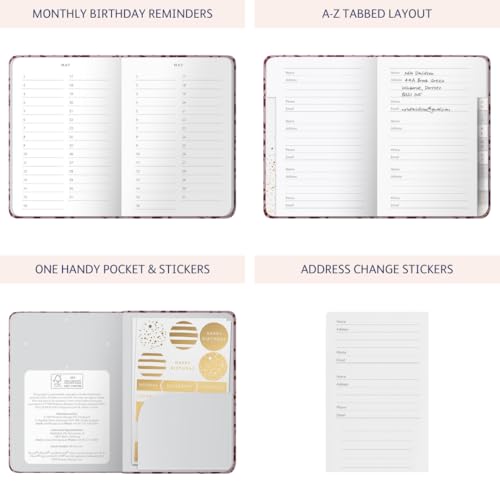 Libro de direcciones Busy B elegante color burdeos ideal para regalar en aniversarios 4