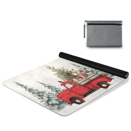 ALAZA A Red Truck Yoga Mat Non Slip Fitness Exercise Mat, Workout Mat for Yoga, Pilates and Floor Exercises