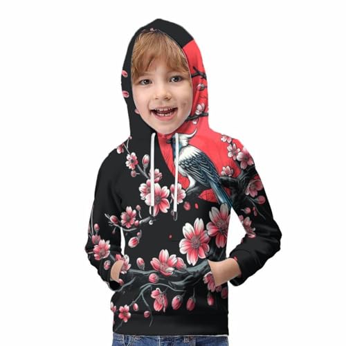 Sweat à capuche fleurs de cerisier pull 3D original : idée cadeau enfant - 5