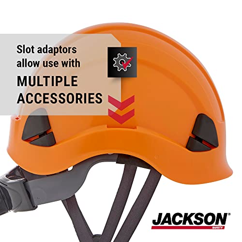 Jackson Safety Ch-300 Climbing Industrial Hard Hat, Non-Vented, 6-Pt. Suspension, Orange, 20903 #TOP4