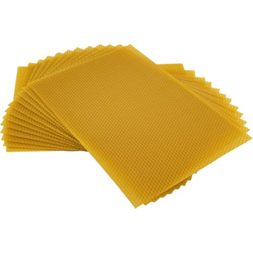 LYSON Mittelwände Zander 395 x 195 mm 1kg für Zander Rähmchen Bienenwachsplatten Imkerei Bienen 100% Natürlichem Bienenwachs 19-21 Stück