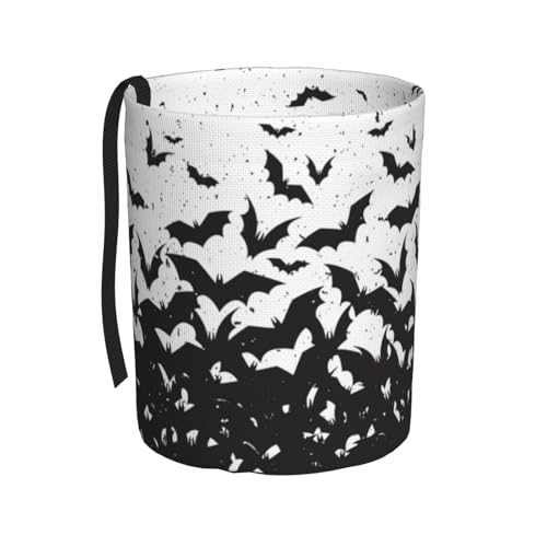 Image of Car Trash Bag Abstract Black Bat Waterproof Trash Small Car Can Portable Collapsible Car Garbage Can Hanging for Back Seat Floor or Hanging Headrest Car Decor Road Trip Essentials