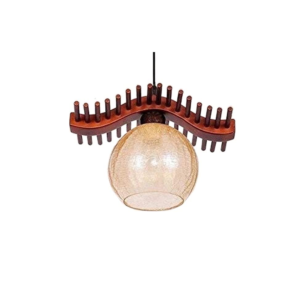Lustre à Thé Vintage pour Plafonnier Zen Asie du Sud-Est en Bois Véritable