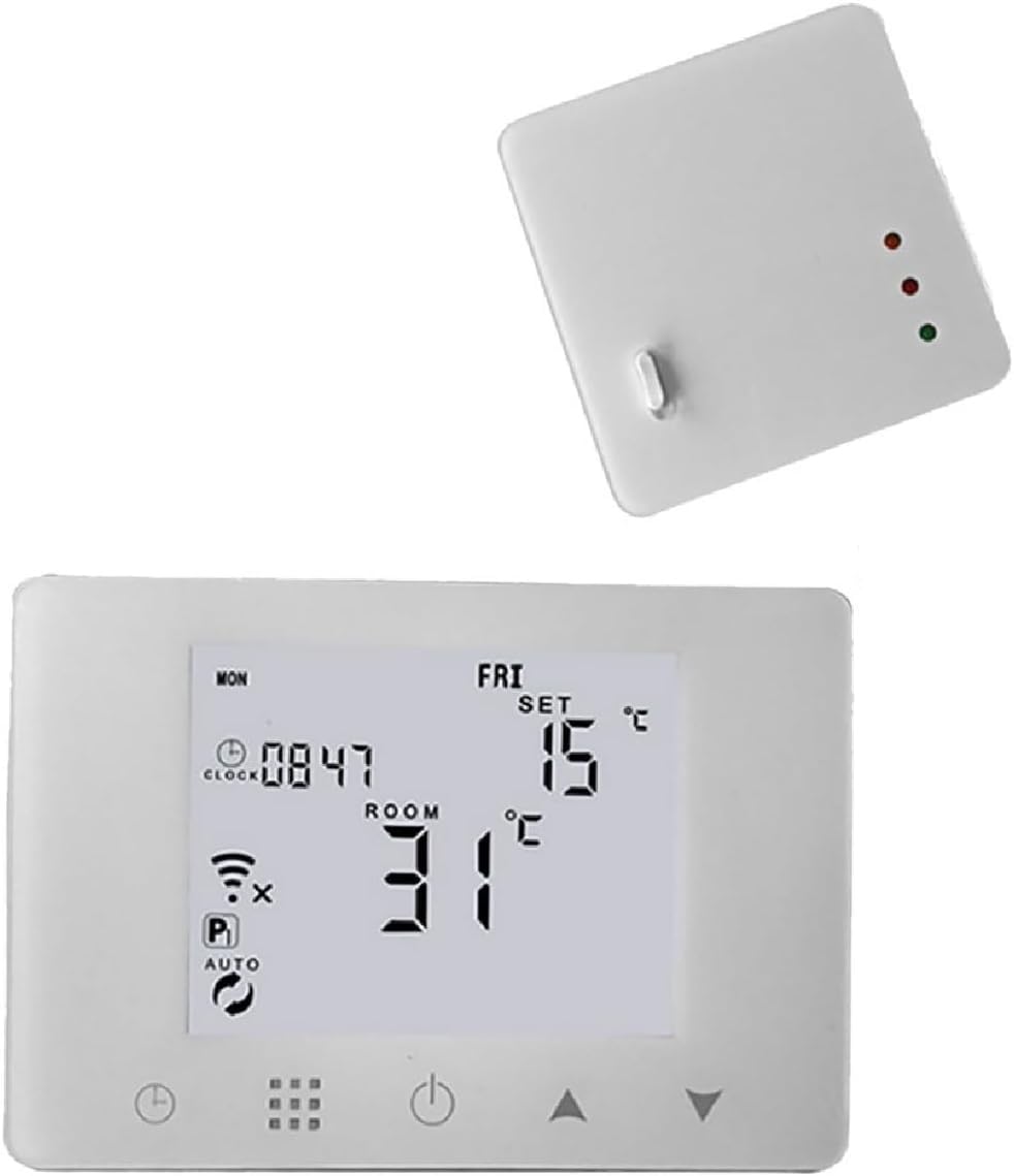 Crisalide ® - Cronotermostato Wi-Fi digital programable con control remoto y compatibilidad inteligente, compatible con Google y Alexa, blanco