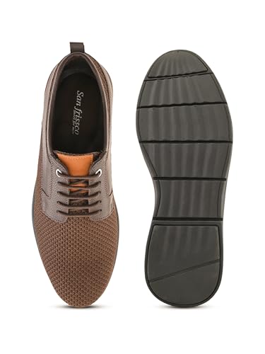 Image of San Frissco Men's Solid Sneaker Casual Lace-Up Shoes | Soft Cushioned Footbed with EVA Sole | Comfortable and Trendy Casual Shoes for Office and College