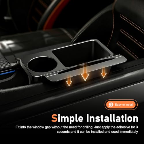 Organizador para ventana de carro con portavasos negro miniatura 5