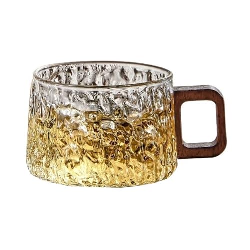 Taza de vidrio con asa aislante de madera que no quema las manos 2