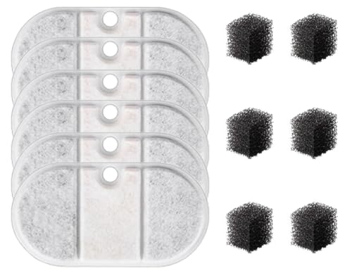 GoldTone Replacement Filters for PETLIBRO Capsule Cat Water Fountain PLWF002, Set of 6 Replacement Filters and Pre-Filter Sponges for Pet Water Fountain - Compatible with PETLIBRO Pet Fountains (6)