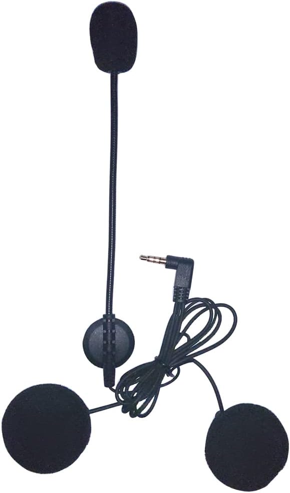 QSPORTPEAK Motorcycle helmet bluetooth intercom accessories for V6/V4,motorbike accessories including Microphone Headphone Hard Cable Headset,3.5mm Stereo Pro Auxiliary Audio Cable,1m,Black