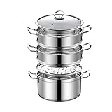 Photo Gallery qusyzd pentola a vapore in acciaio inox, inserto per cottura a vapore e coperchio in vetro ventilato, pentola per cottura a induzione/fornello a gas universale a 3 strati, b-24cm,b-24cm Photo Gallery qusyzd pentola a vapore in acciaio inox, inserto per cottura a vapore e coperchio in vetro ventilato, pentola per cottura a induzione/fornello a gas universale a 3 strati, b-24cm,b-24cm