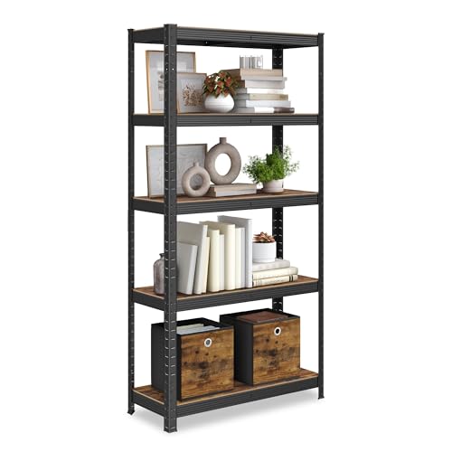 SONGMICS Standregal, Bücherregal, Lagerregal, 5 Ablagen, Küchenregal, Regal, 30 x 75 x 150 cm, bis...