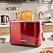 Morphy Richards Equip 2 Slice Toaster, Defrost and Reheat, Browning Controls, Variable Wide Slots, Removable Crumb Tray, Stainless Steel, 800W, Red, 222066