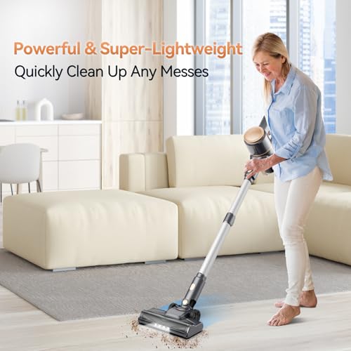 Image of UML0 N8 Cordless Vacuum Cleaner,Lightweight Stick Vacuum with Powerful Suction,2200mAh Battery,50 Mins Runtime,Self-Standing, Rechargeable Vacuum Cleaners for Home Hardwood Floor Carpet Pet Hair