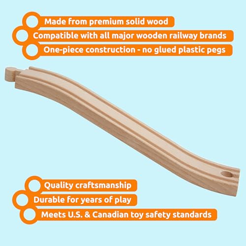 orbrium premium wooden train ascending tracks pack of 8 compatible with all major wooden railways including thomas brio chuggington imaginarium